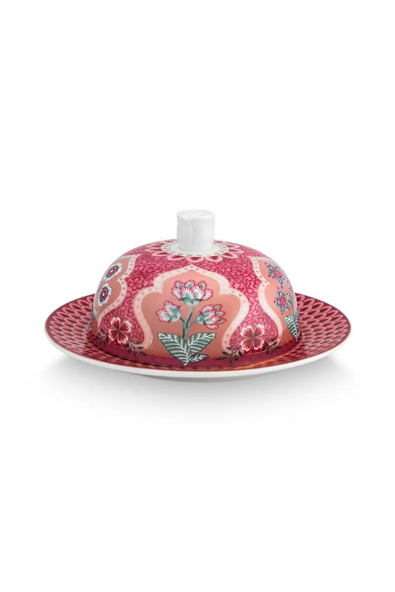 Sale Pip Studio Flower Festival Butterschale Runden Deco Dunkel Rosa