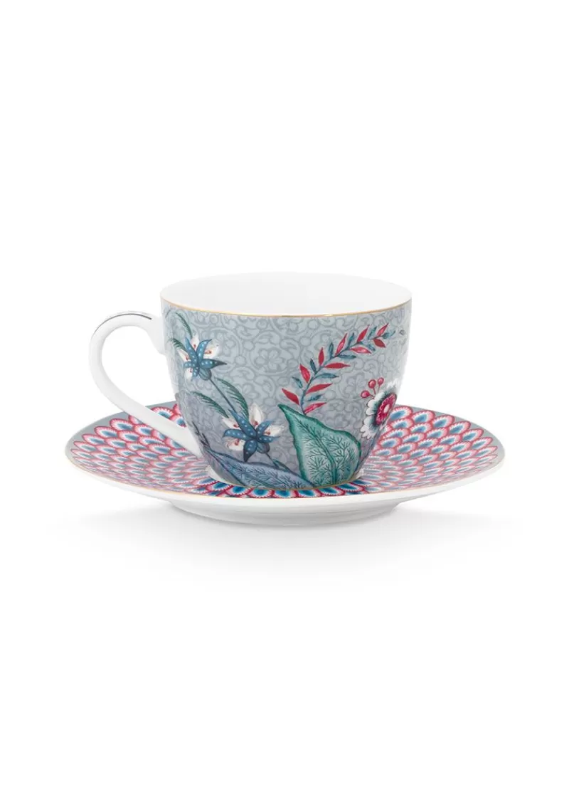 Cheap Pip Studio Flower Festival Espresso Tasse & Undertasse Hell Blau