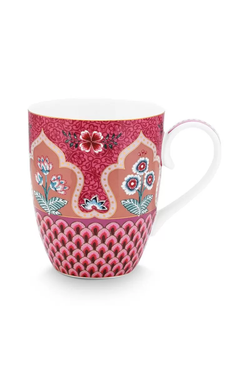 Flash Sale Pip Studio Flower Festival Tasse Gross Deco Dunkel Rosa