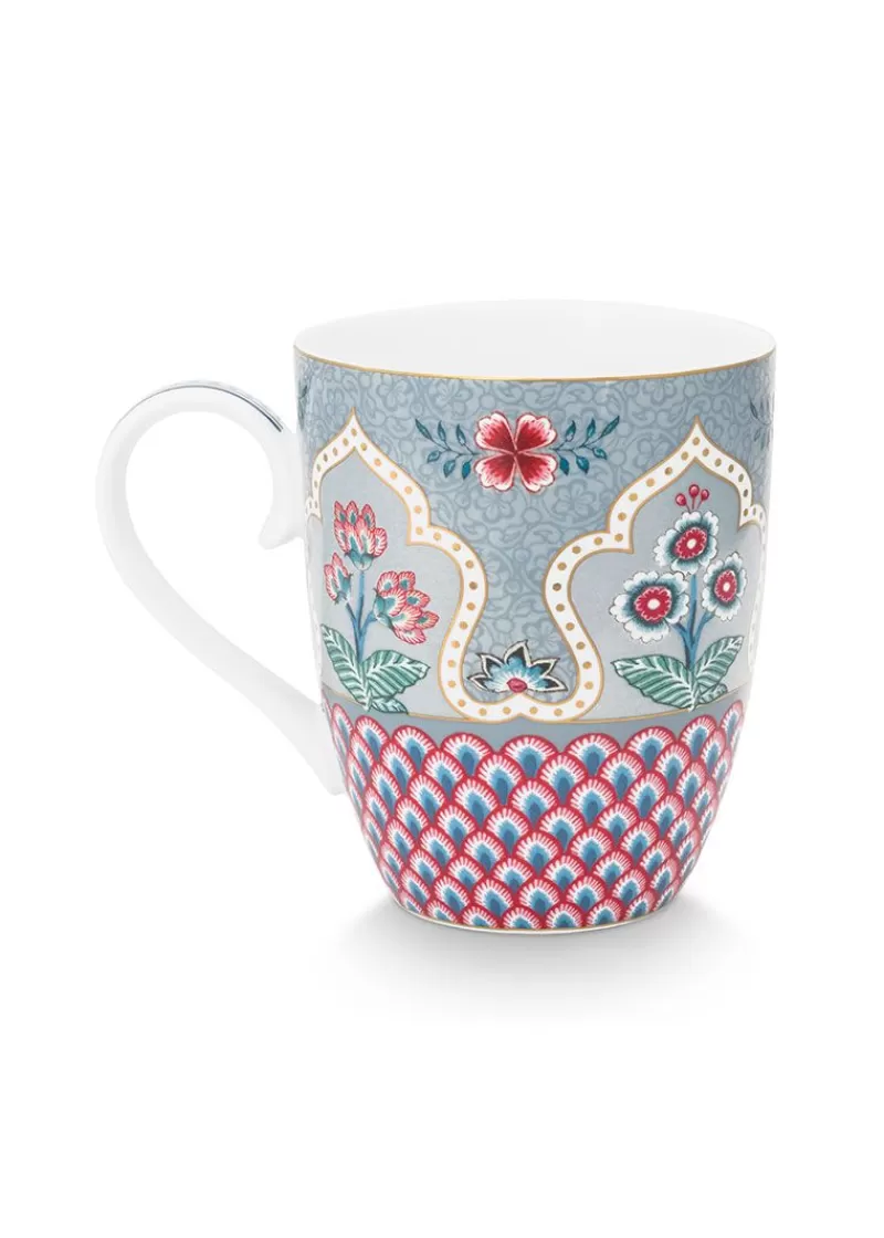 Fashion Pip Studio Flower Festival Tasse Gross Deco Hell Blau