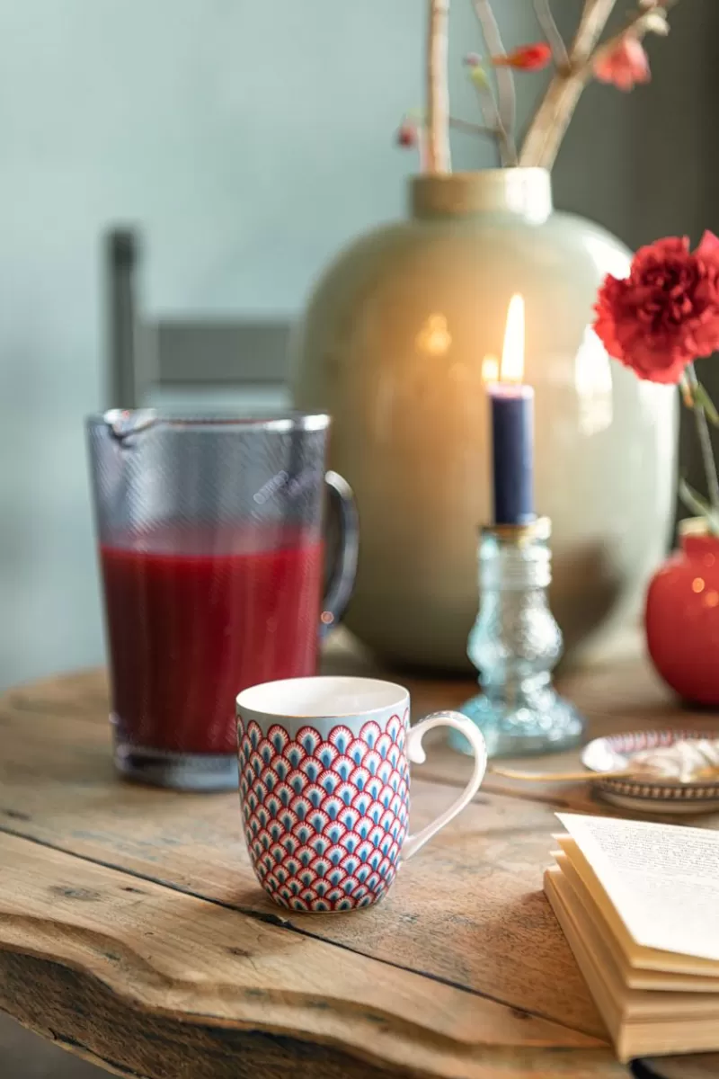 Discount Pip Studio Flower Festival Tasse Klein Rot/Hellblau Mehrfarbig