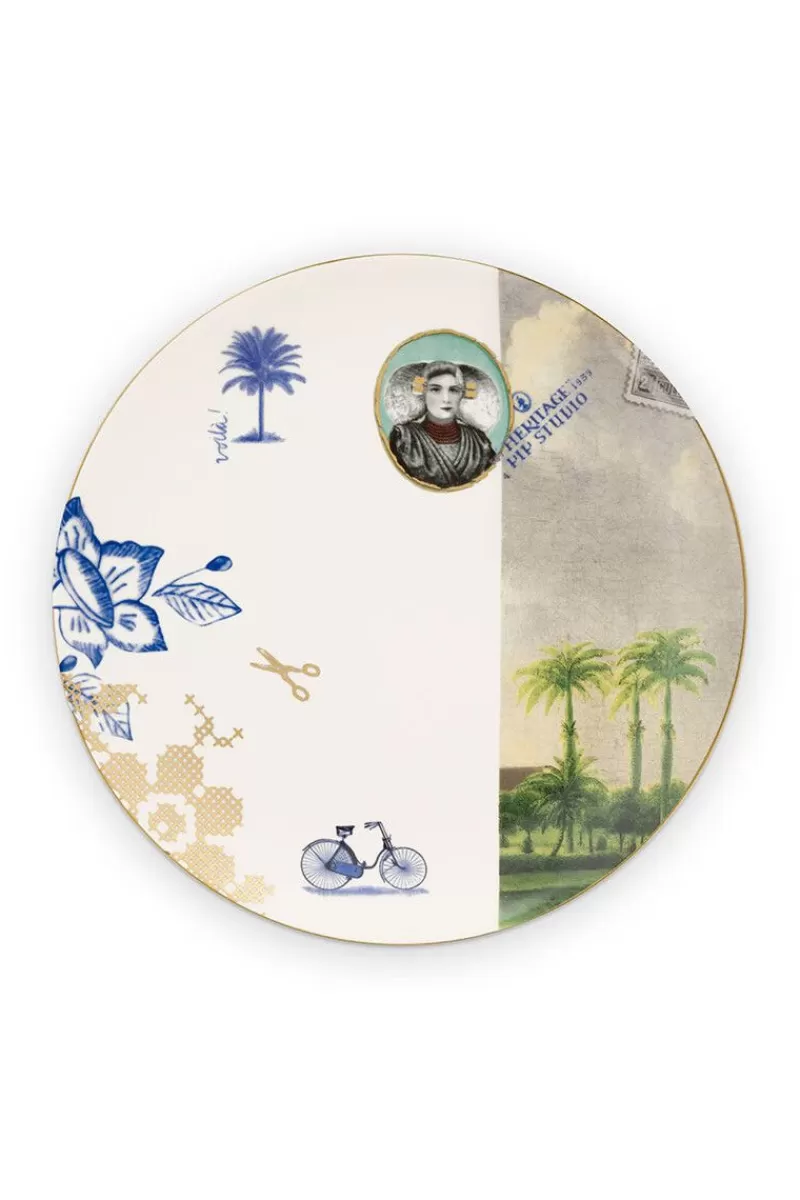 Sale Pip Studio Heritage Frühstücksteller Palme Weis 20 Cm