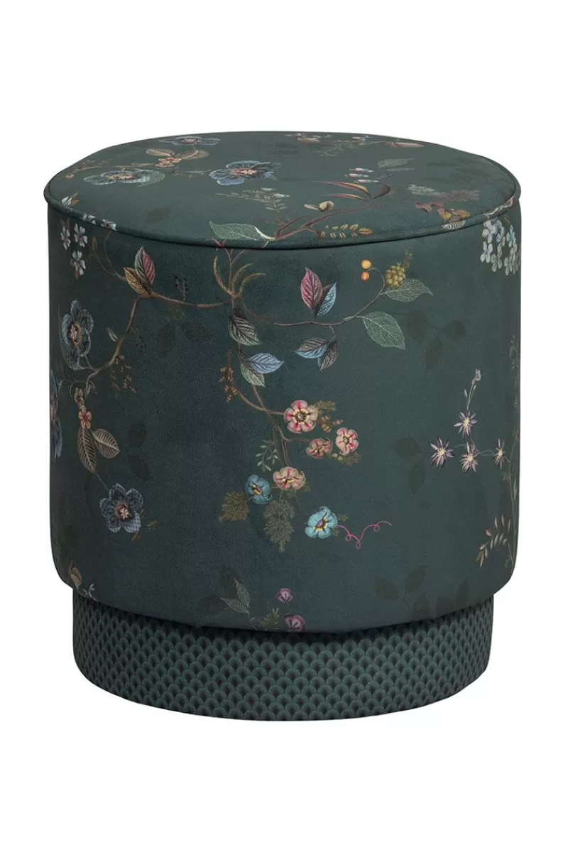 New Pip Studio Hocker Medium Kawai Flower Grun