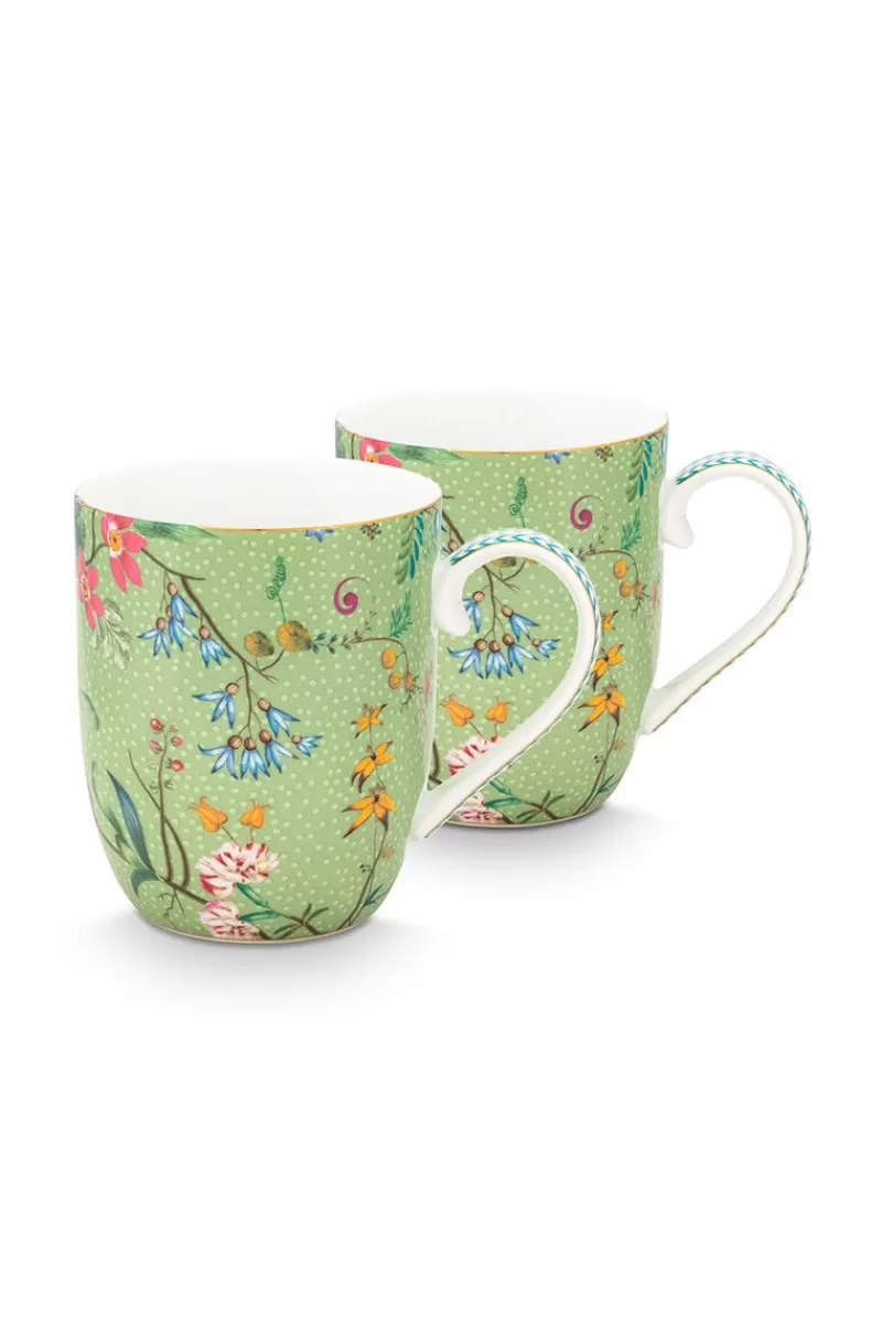 Cheap Pip Studio Jolie Set/2 Tassen Klein Blumen Grun