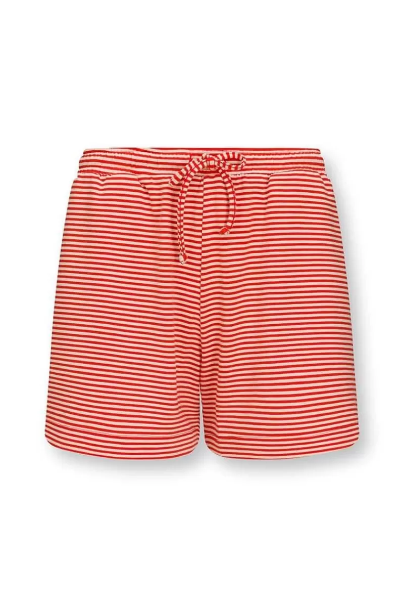 Outlet Pip Studio Kurze Hose Little Sumo Stripe Koralle Rot