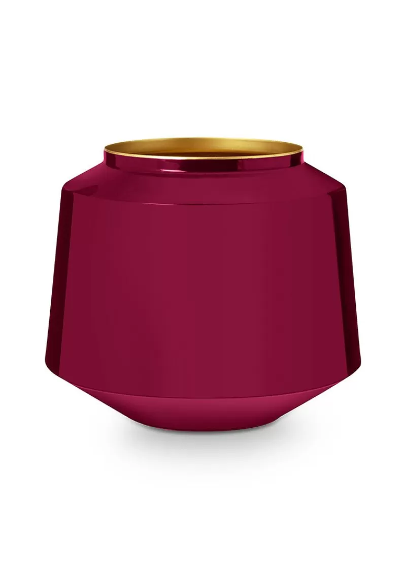 Sale Pip Studio Metall Vase Dunkel 22 Cm Rosa