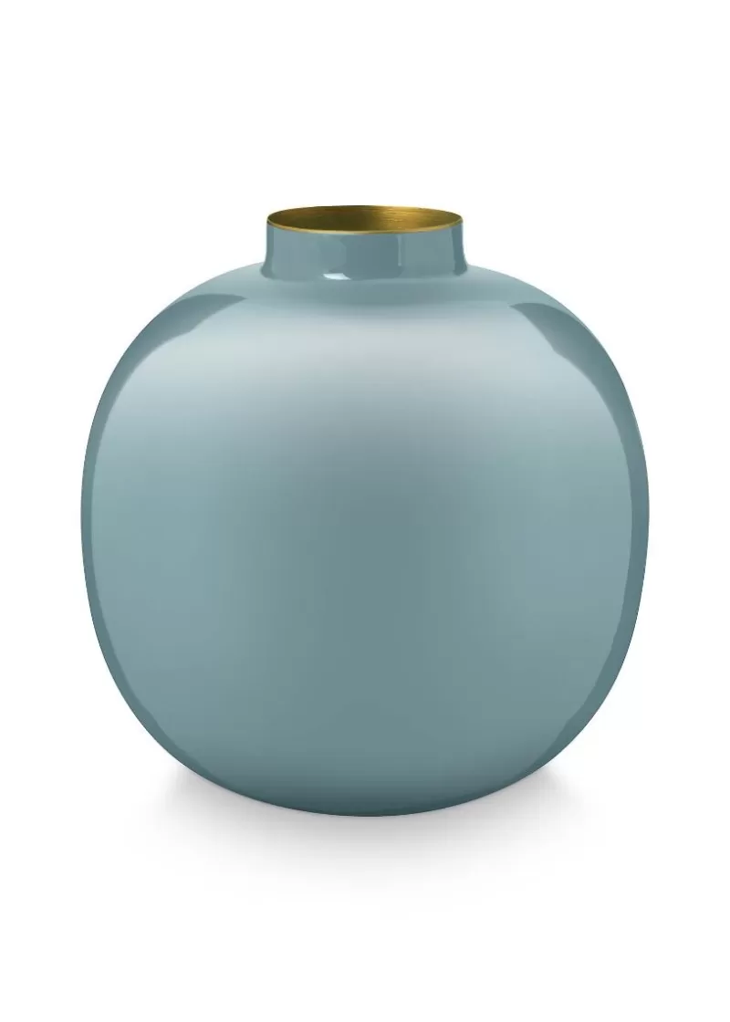 Online Pip Studio Metall Vase Hell 23 Cm Blau