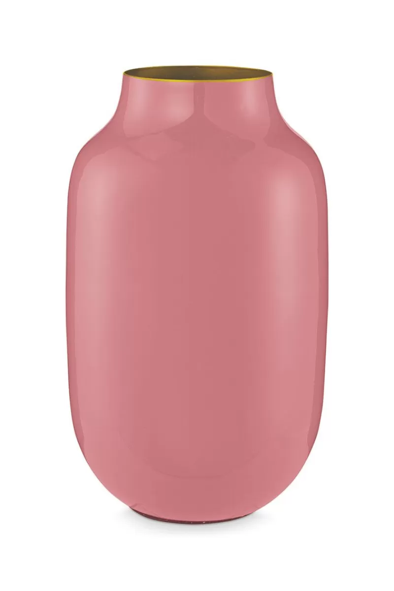 Sale Pip Studio Ovale Metall Vase Old 30 Cm Rosa