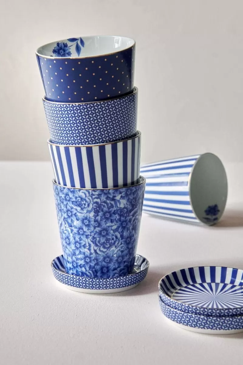 New Pip Studio Royal Stripes Tasse & Teebeutelablage Blau