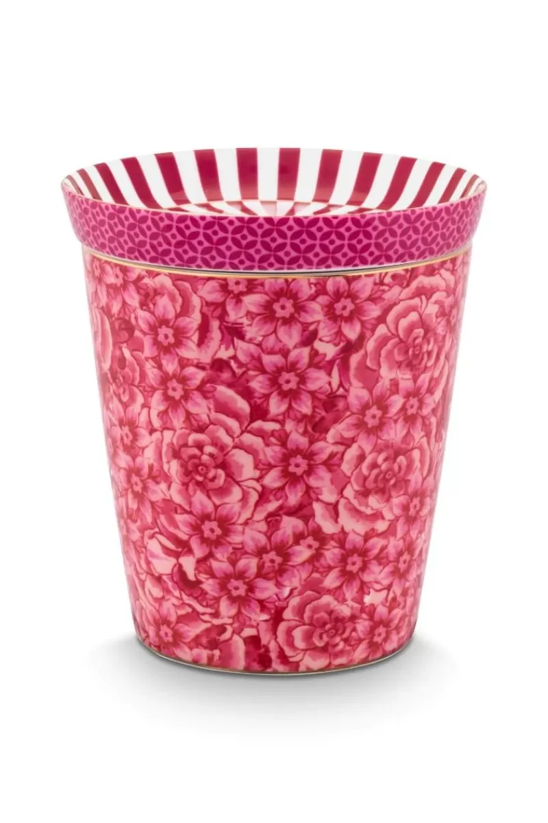 Online Pip Studio Royal Stripes Tasse Blumen & Teebeutelablage Dunkel Rosa