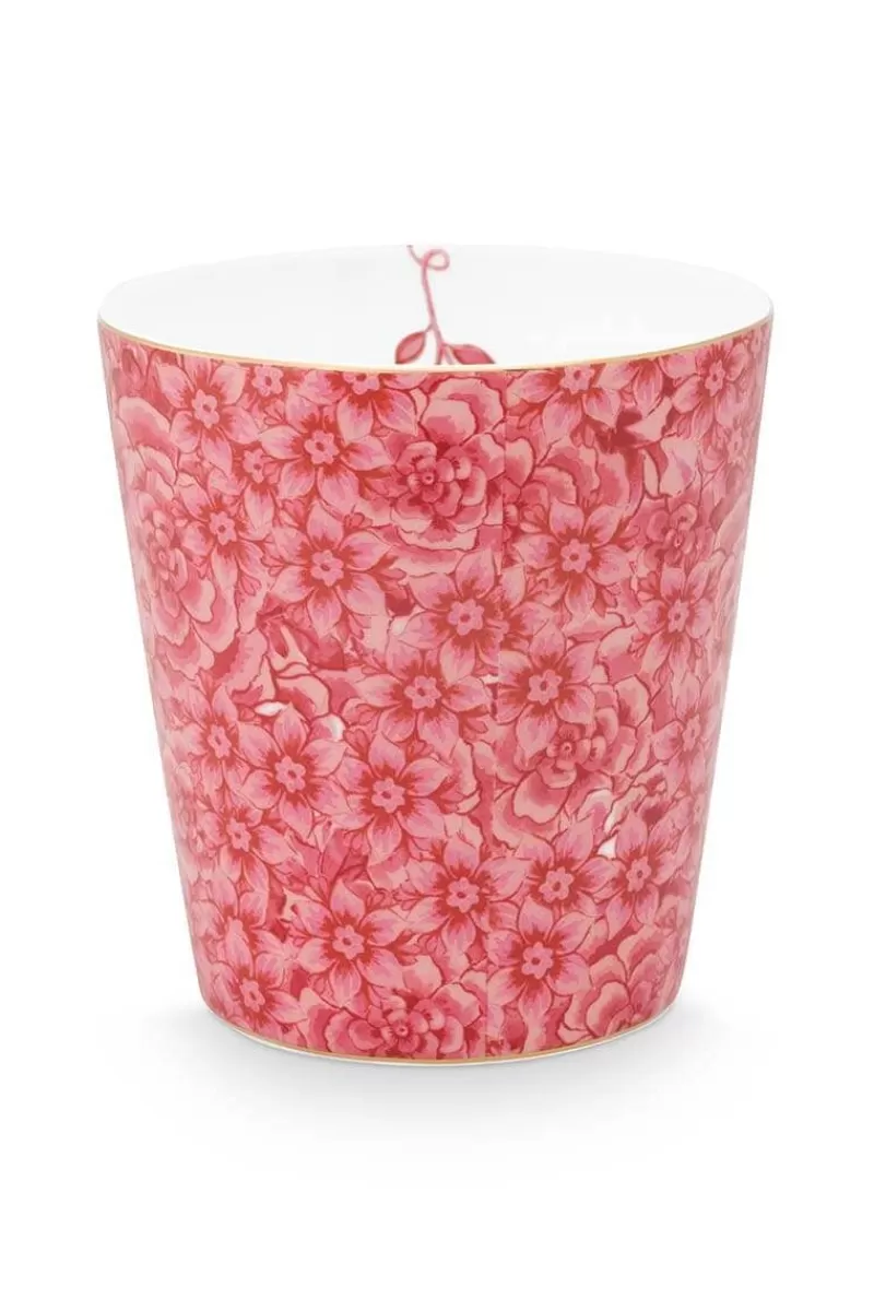 Hot Pip Studio Royal Stripes Tasse Blumen Dunkelrosa