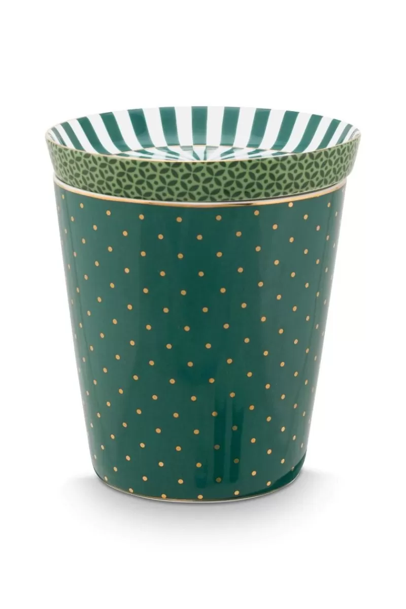 New Pip Studio Royal Stripes Tasse Punkte & Teebeutelablage Grun