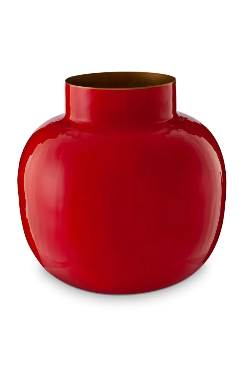 Shop Pip Studio Runde Metall Vase 25 Cm Rot