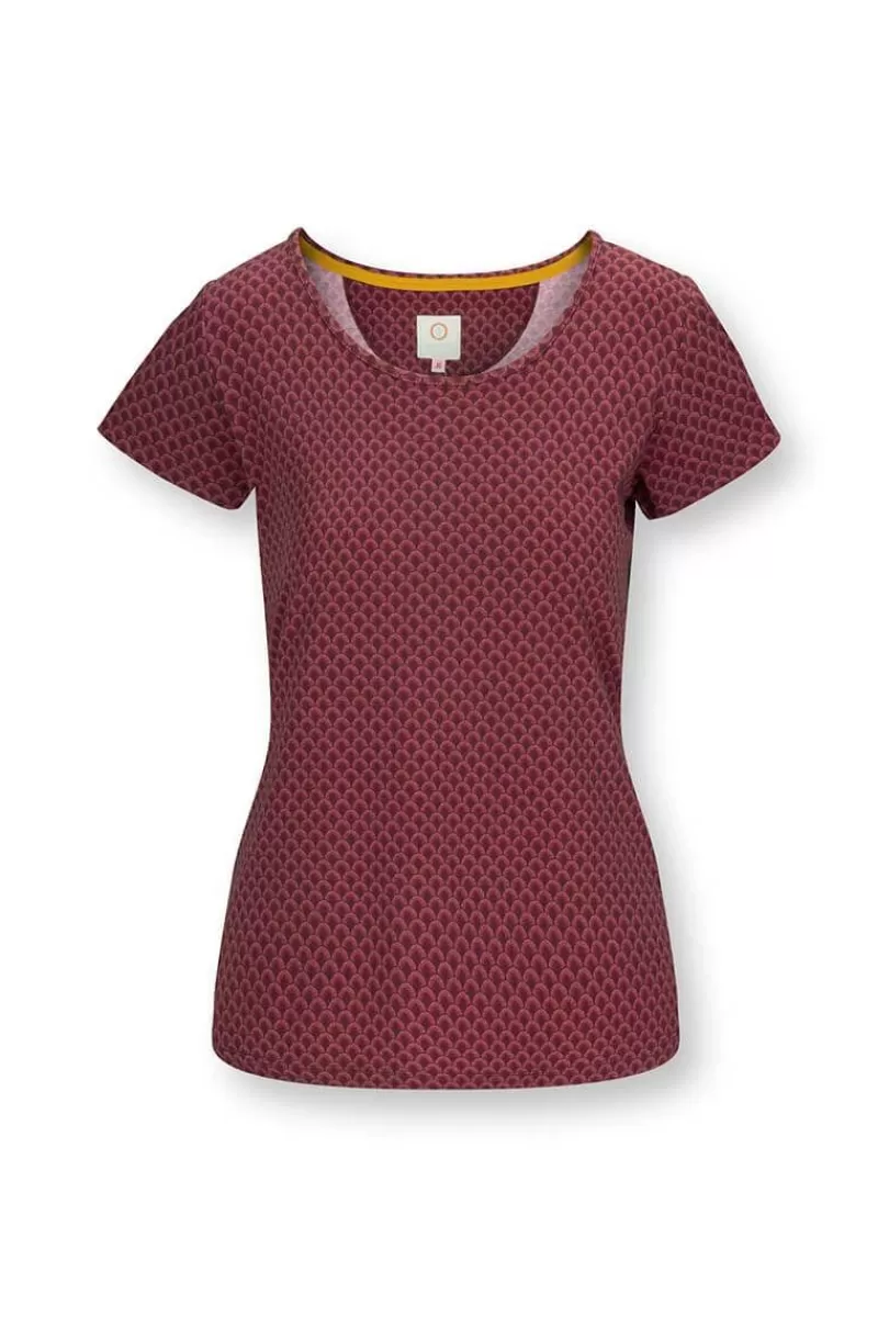 New Pip Studio Sport Top Kurze Armel Suki Dunkel Rot