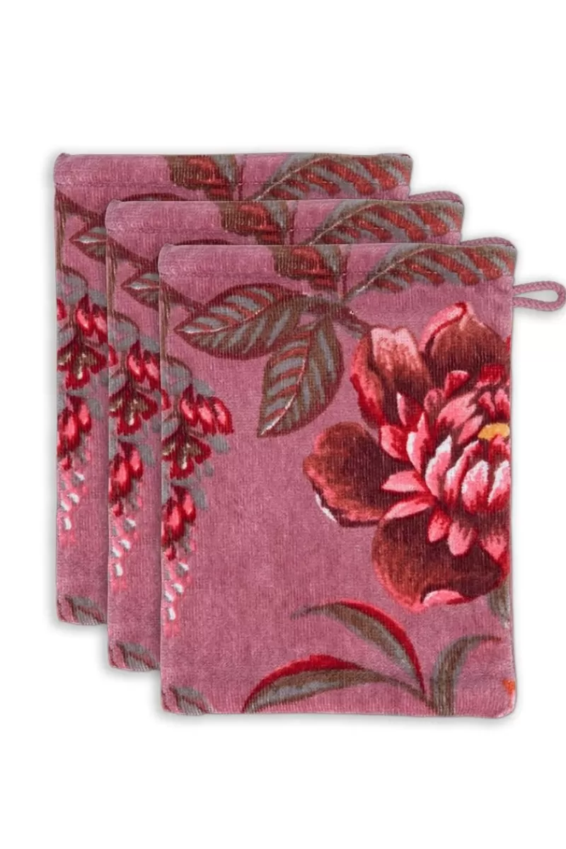 Discount Pip Studio Waschlappen Set/3 Secret Garden Mauve 16X22Cm Violett