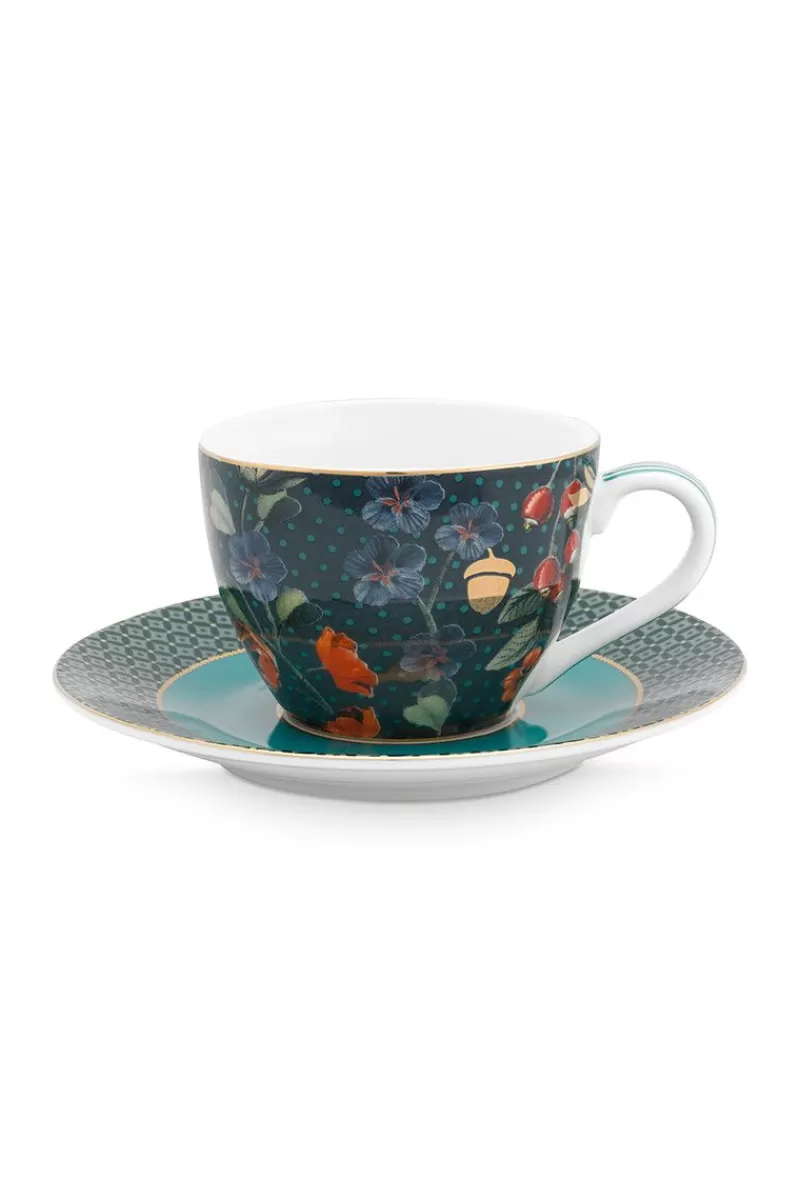 Online Pip Studio Winter Wonderland Espresso Tasse & Untertasse Dunkelblauw